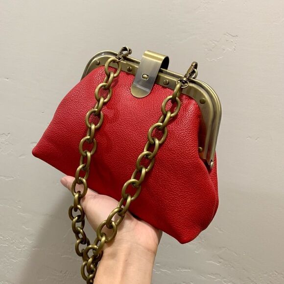 Handmade Genuine Premium Pebble Leathe Push-Lock Clutch/Shoulder Bag/Crossbody - Picture 7 of 16